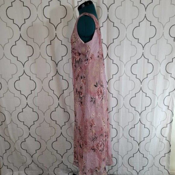 Vintage Vanessa Stevens Pink Floral Dress - Size 10 - Picture 2 of 14